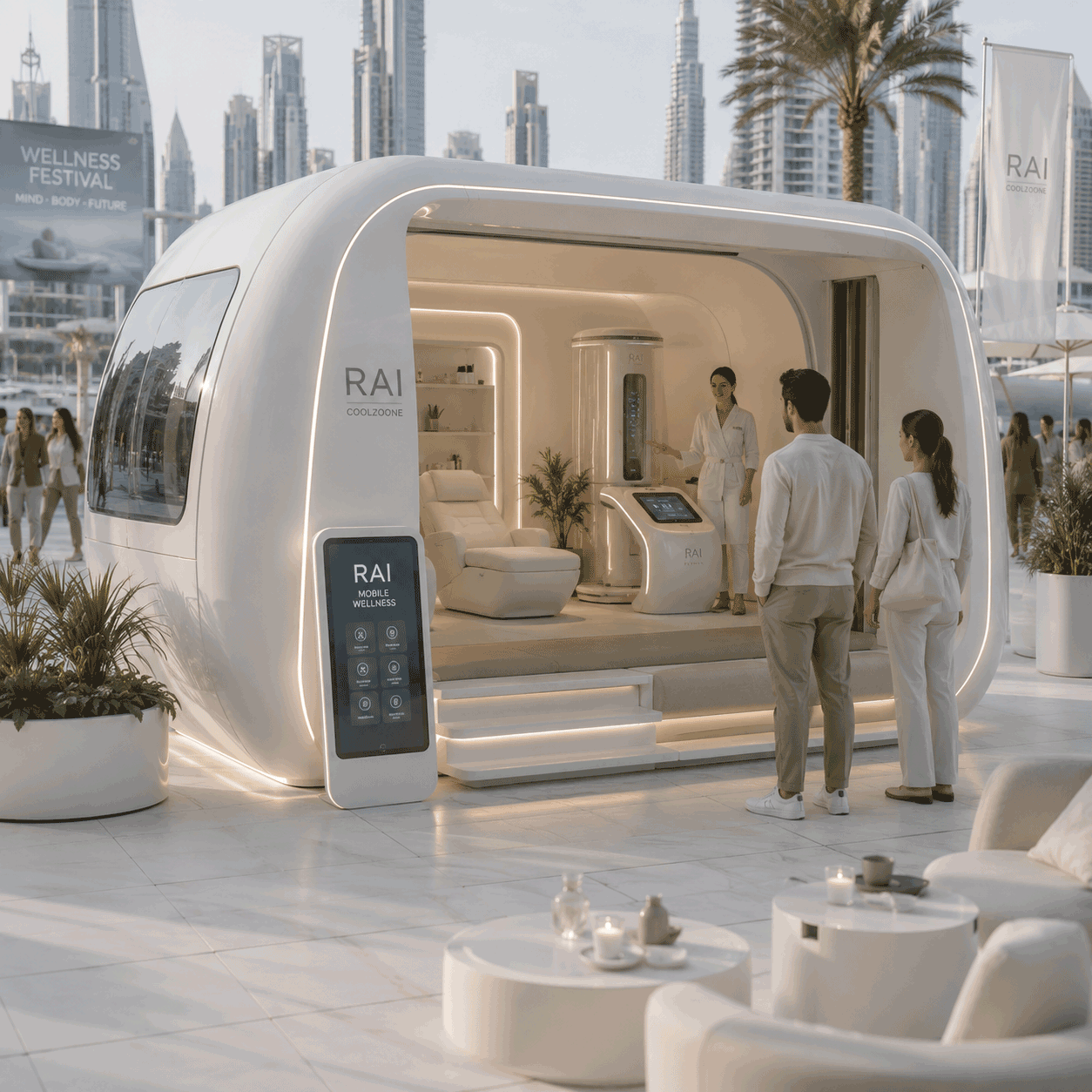 Mobile and pop-up wellness units investment concept